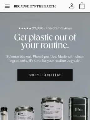 Bite homepage on mobile